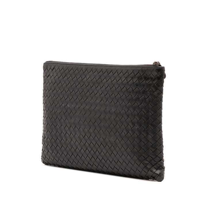 Nappa Intrecciato Clutch Black - Gaby Paris