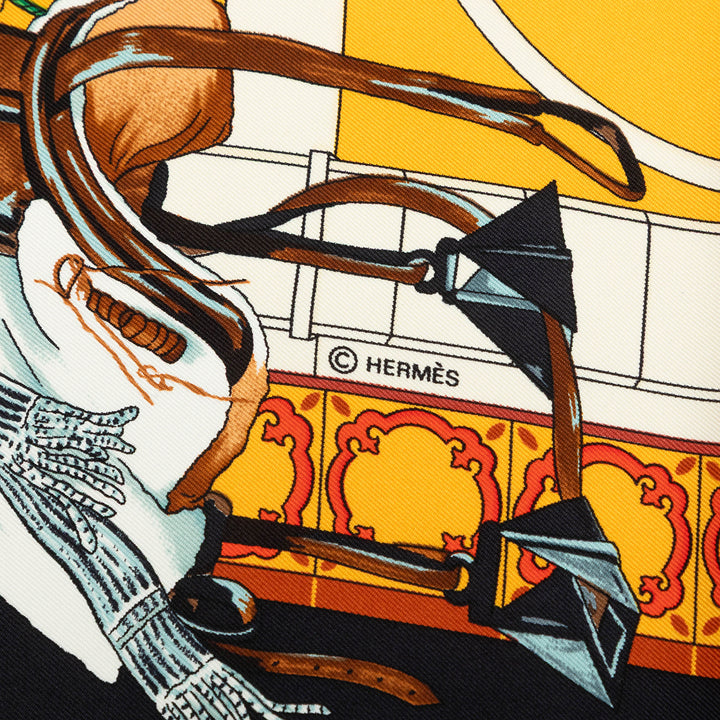 Hermès Carré Real Escuela Andaluza del Arte Ecuestre 90 Jaune – vue 4 – GABY PARIS