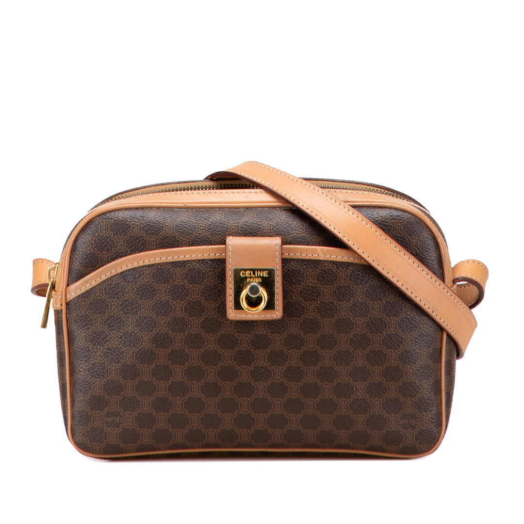Macadam Coated Canvas Crossbody Brown - Gaby Paris