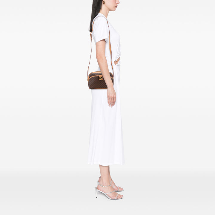 Macadam Coated Canvas Crossbody Brown - Gaby Paris