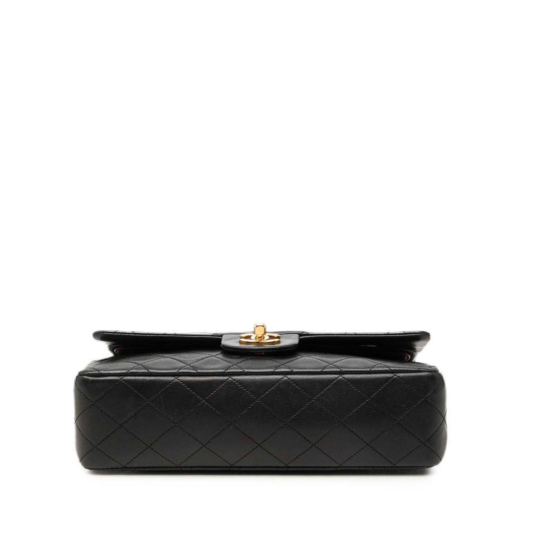 Classic Double rabat Moyen Cuir d'agneau Noir