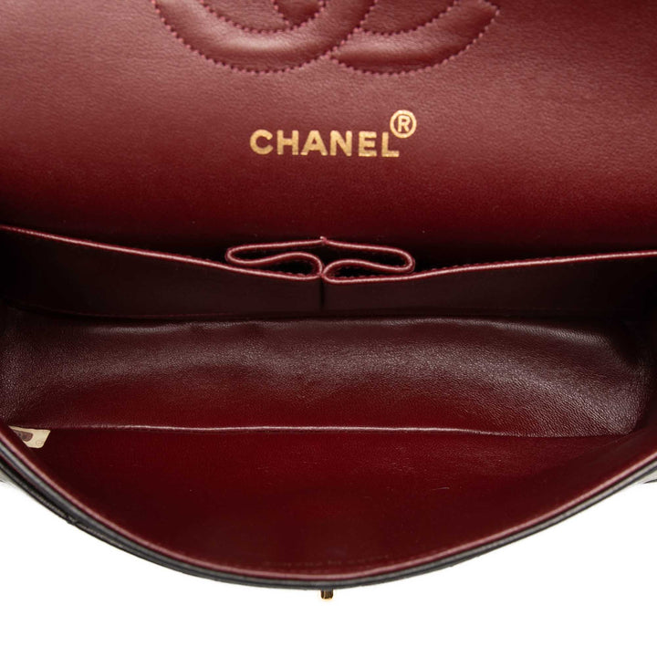 Classic Double rabat Moyen Cuir d'agneau Noir