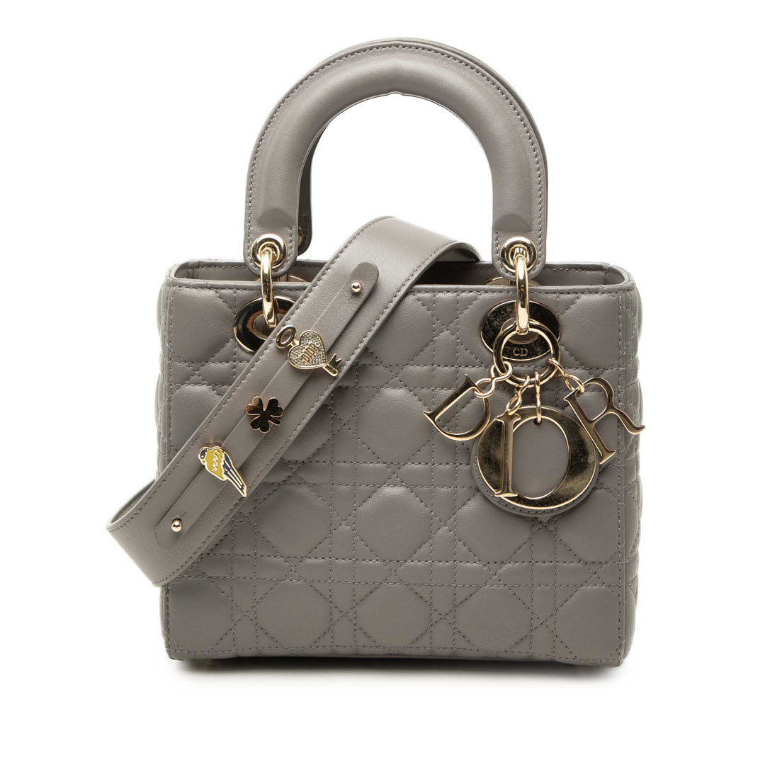 Lady Dior Cannage My ABCDior Petit Cuir d'agneau Gris