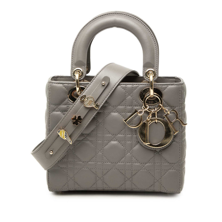 Lady Dior Cannage My ABCDior Petit Cuir d'agneau Gris