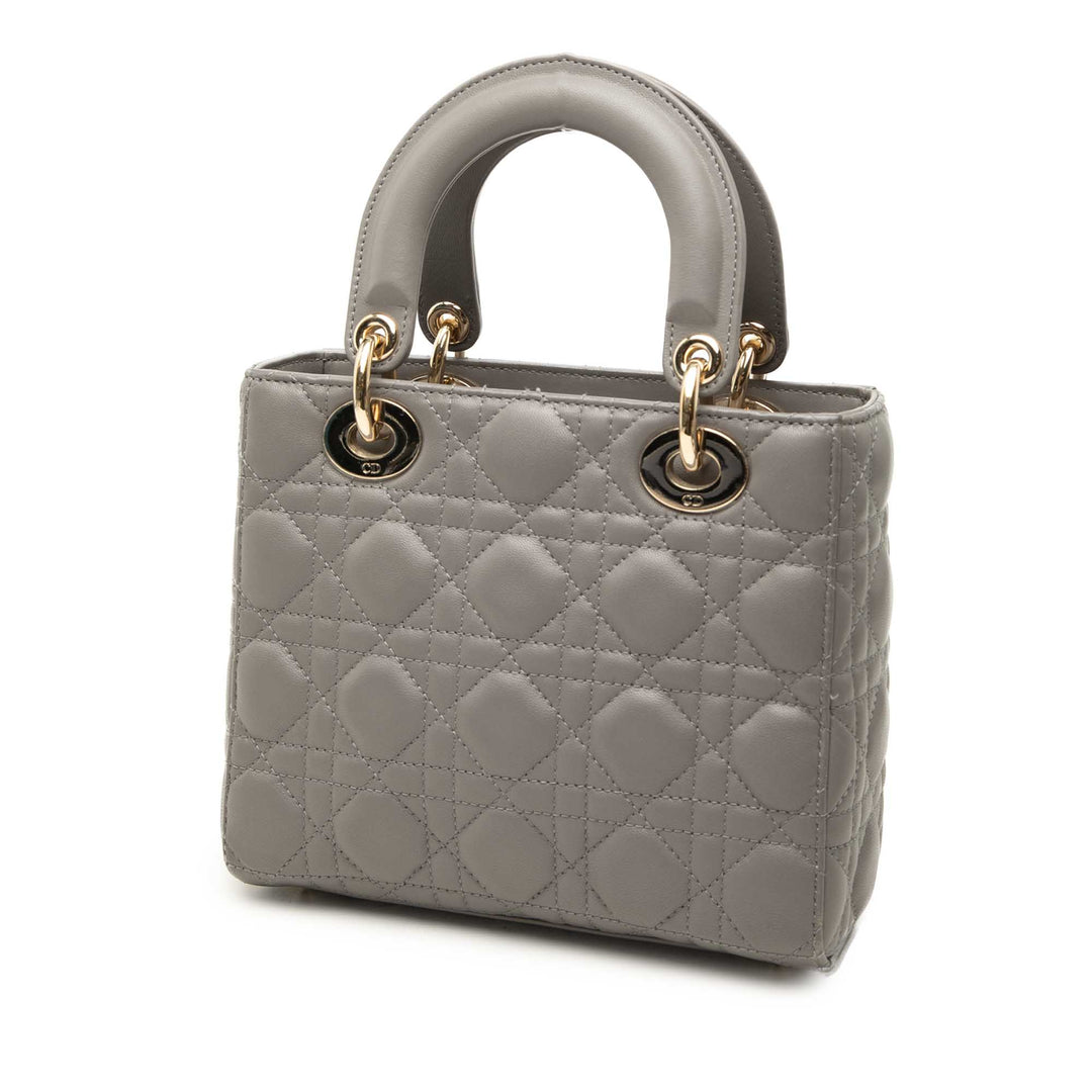 Lady Dior Cannage My ABCDior Petit Cuir d'agneau Gris