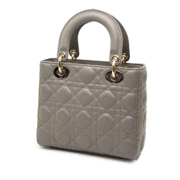 Lady Dior Cannage My ABCDior Petit Cuir d'agneau Gris