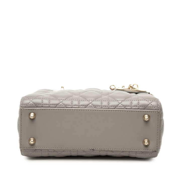 Lady Dior Cannage My ABCDior Petit Cuir d'agneau Gris