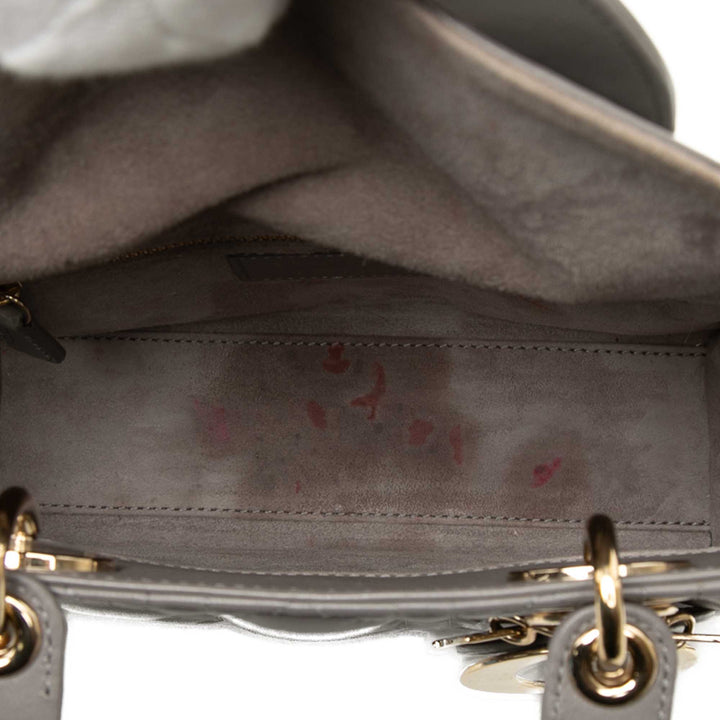 Lady Dior Cannage My ABCDior Petit Cuir d'agneau Gris