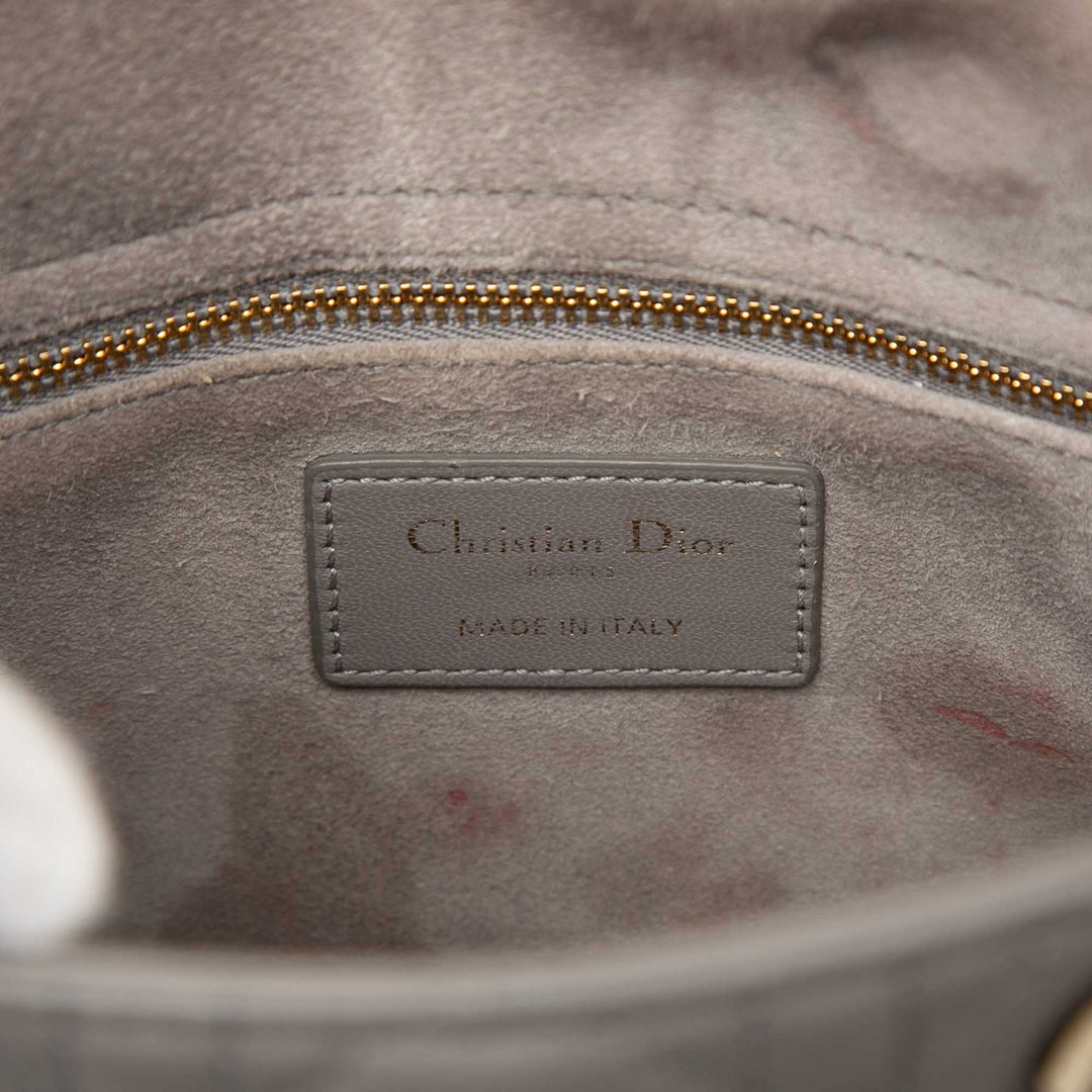 Lady Dior Cannage My ABCDior Petit Cuir d'agneau Gris