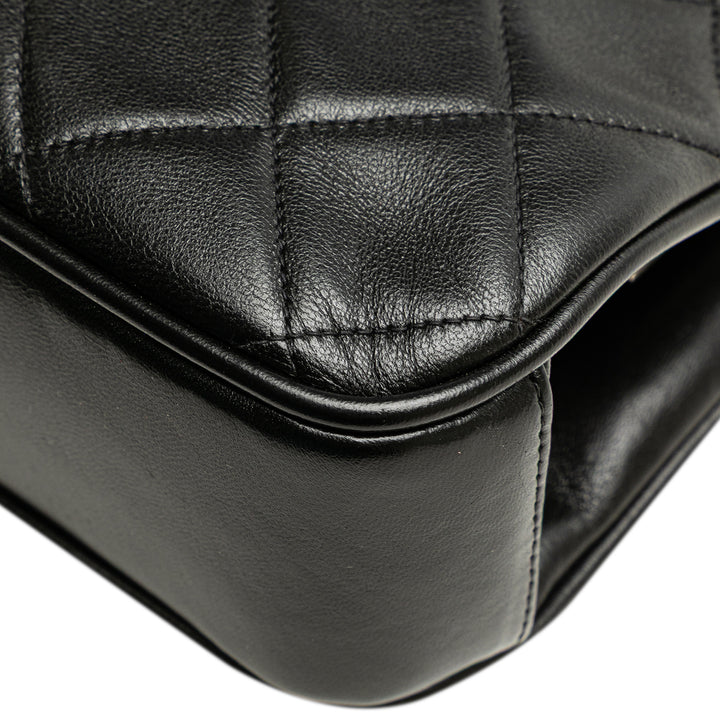 CC Quilted Lambskin Kiss Lock Frame Top Handle Bag Black - Gaby Paris