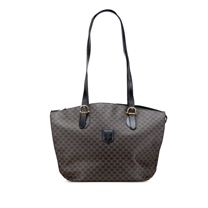 Macadam Coated Canvas Tote Brown - Gaby Paris