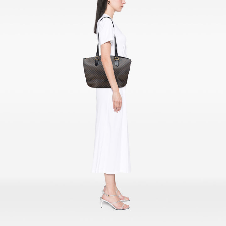 Macadam Coated Canvas Tote Brown - Gaby Paris