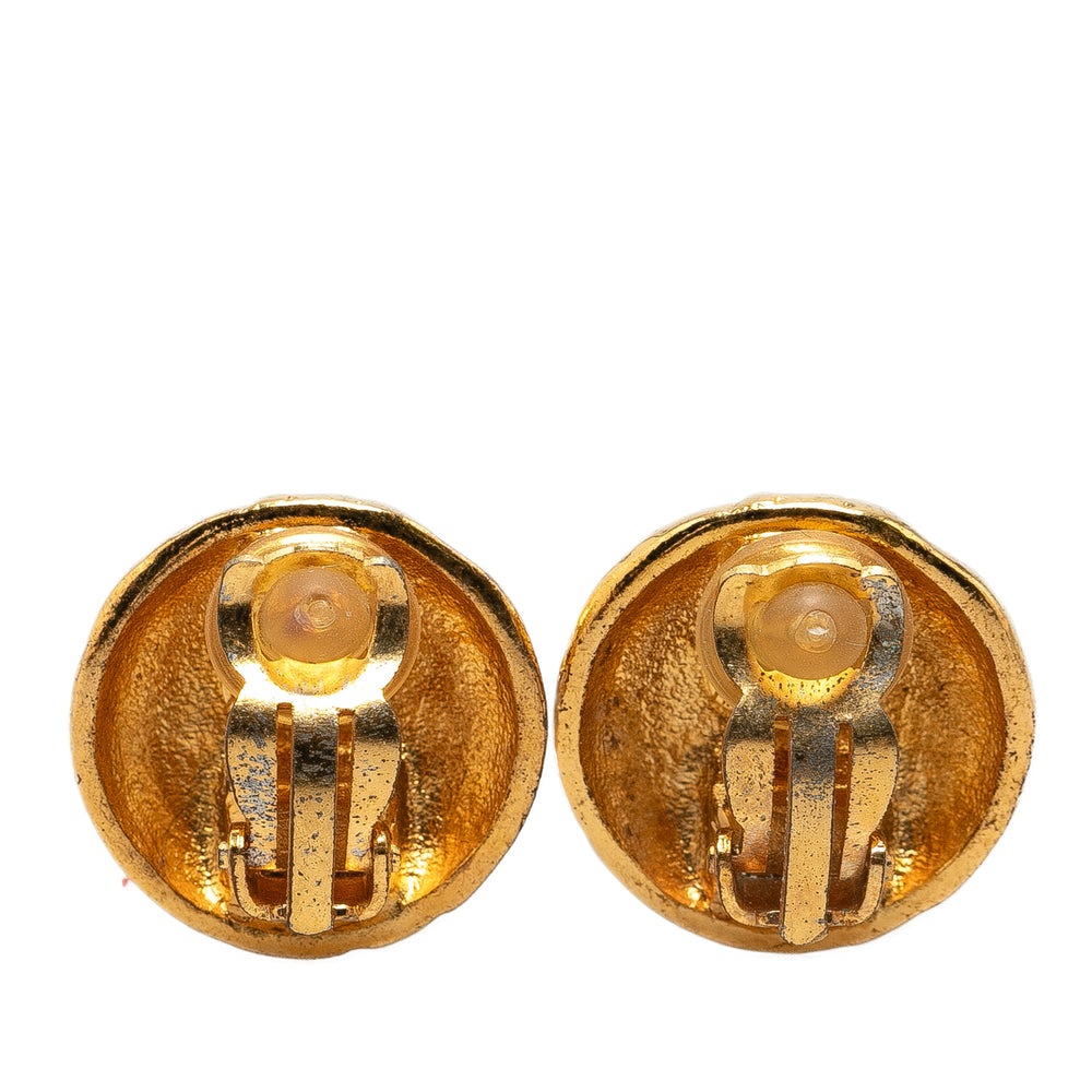 Gold Plated CC Clip On Earrings Gold - Gaby Paris