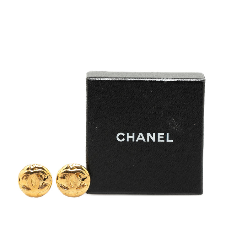 Gold Plated CC Clip On Earrings Gold - Gaby Paris