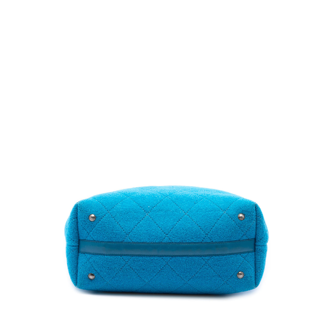 CC Matelassé Felt Pop Cabas Moyen Bleu