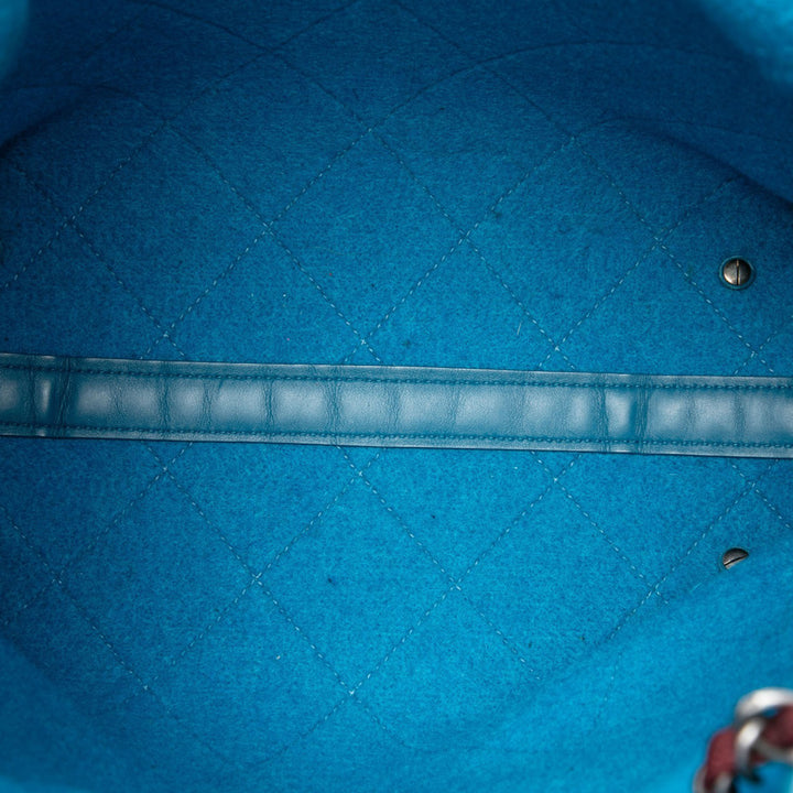 CC Matelassé Felt Pop Cabas Moyen Bleu