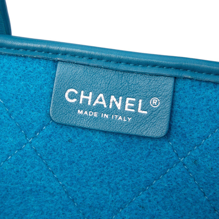 CC Matelassé Felt Pop Cabas Moyen Bleu