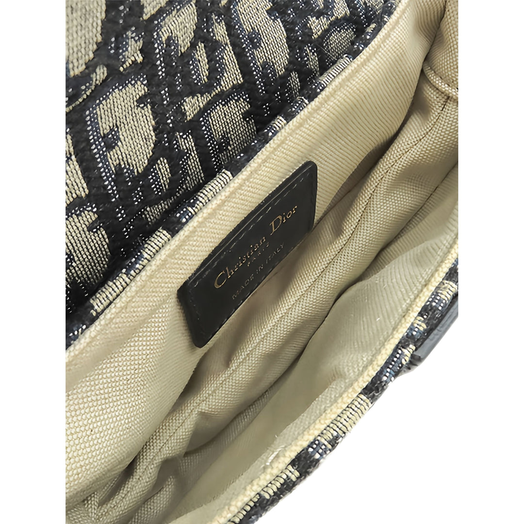 Dior Saddle Sac Mini Oblique Bleu – vue 4 – GABY PARIS