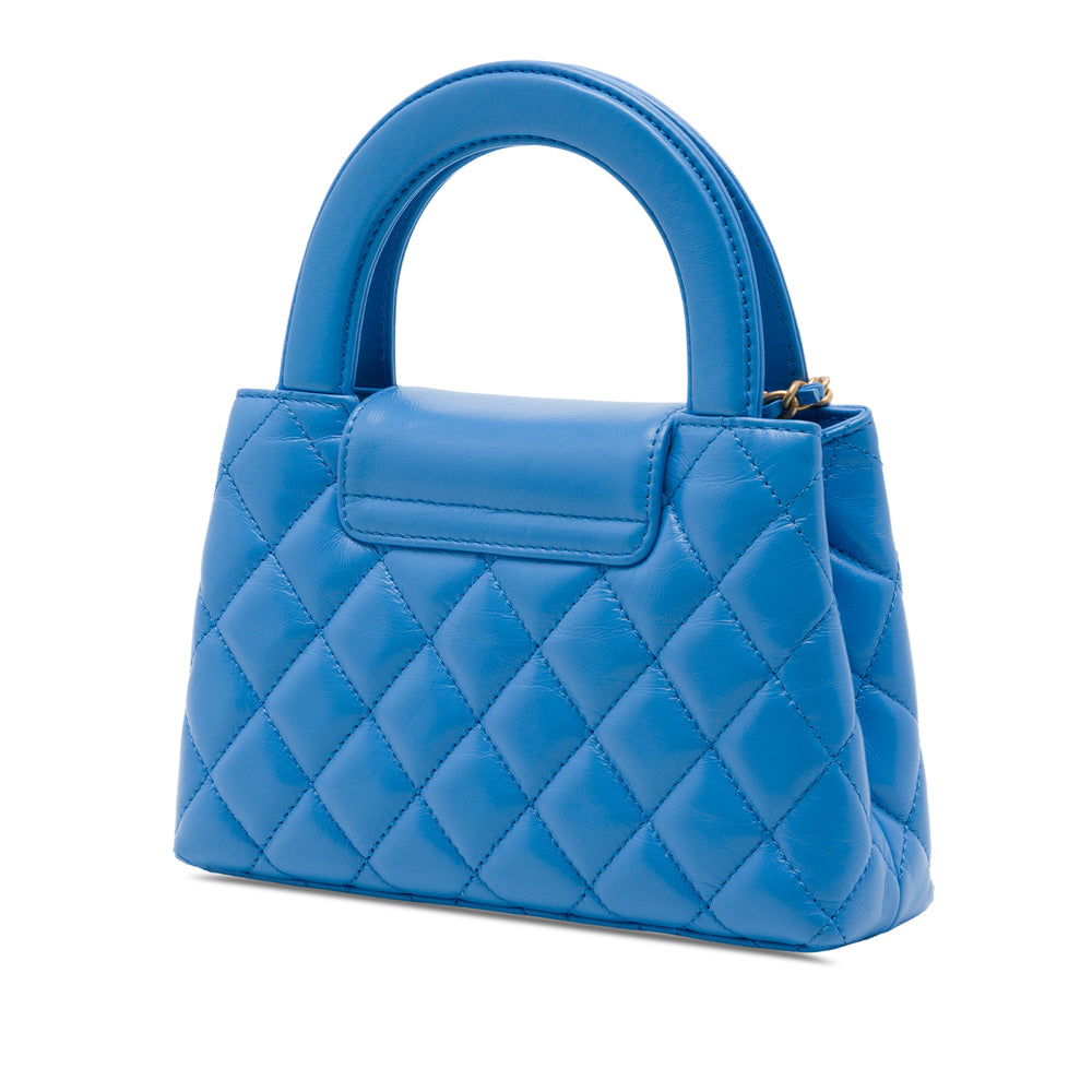 Chanel Cabas vieilli Kelly Nano Cuir de veau Bleu – vue 2 – GABY PARIS
