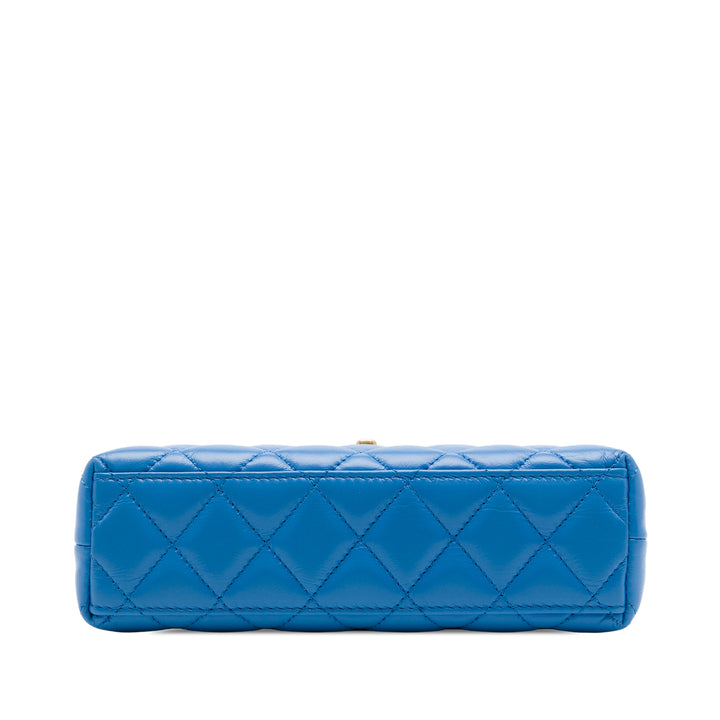 Chanel Cabas vieilli Kelly Nano Cuir de veau Bleu – vue 3 – GABY PARIS