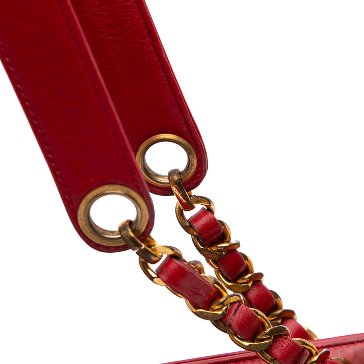 Calfskin and PVC Triple CC Tote Red - Gaby Paris