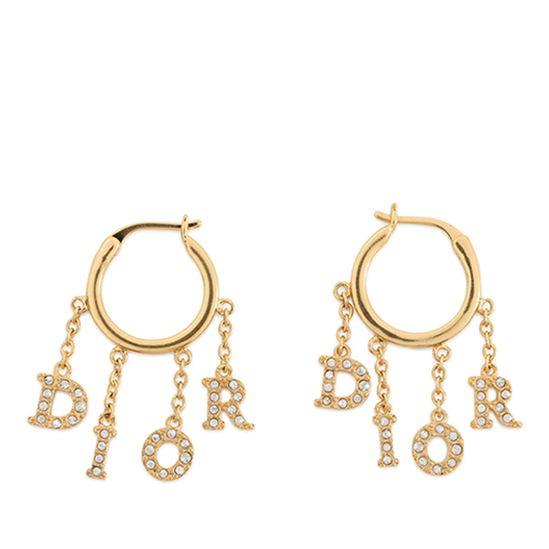 Dior Dio(r)evolution plaqué Strass pendantes Hoop Boucles d’oreilles