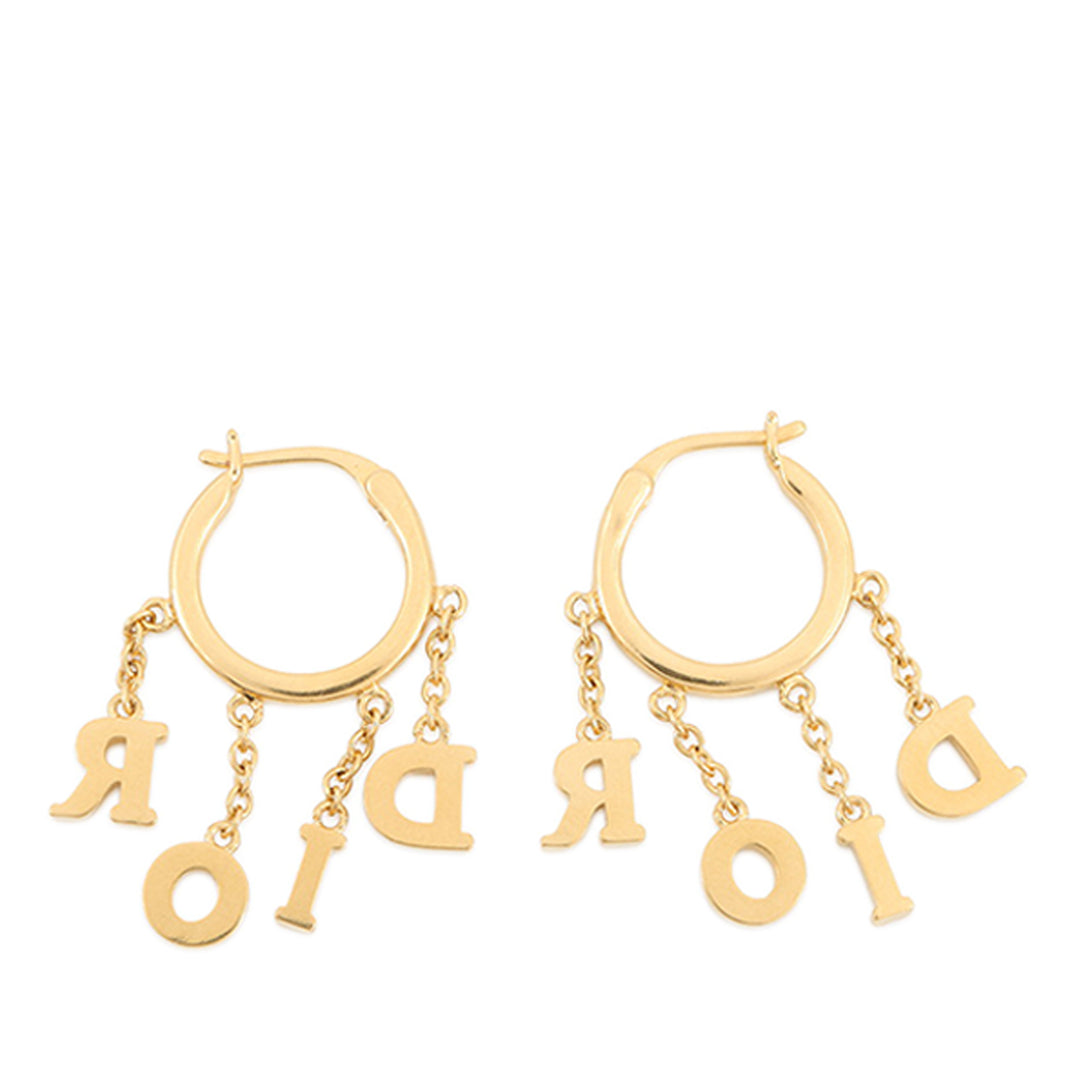 Dior Dio(r)evolution plaqué Strass pendantes Hoop Boucles d’oreilles
