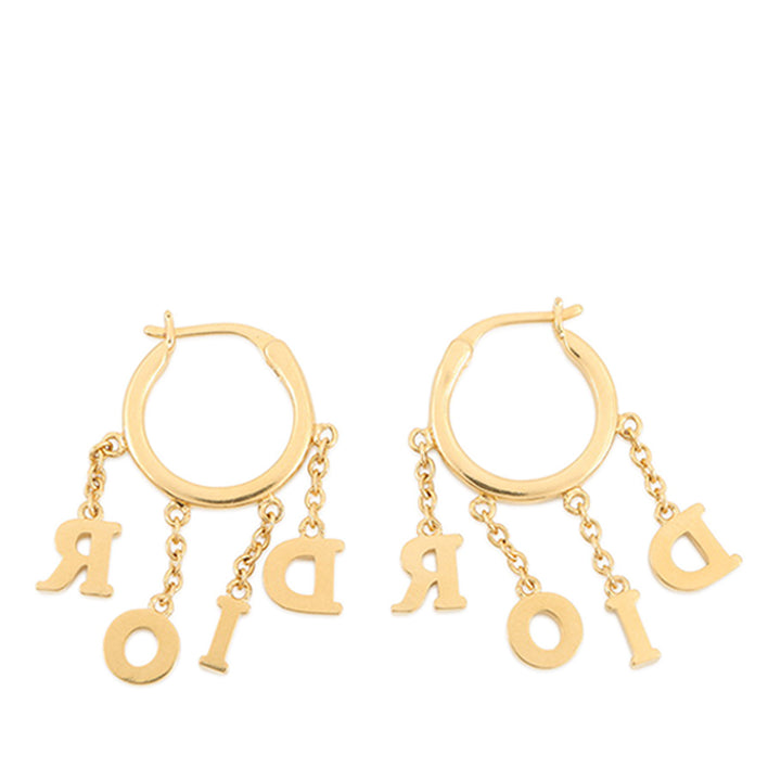 Dior Dio(r)evolution plaqué Strass pendantes Hoop Boucles d’oreilles