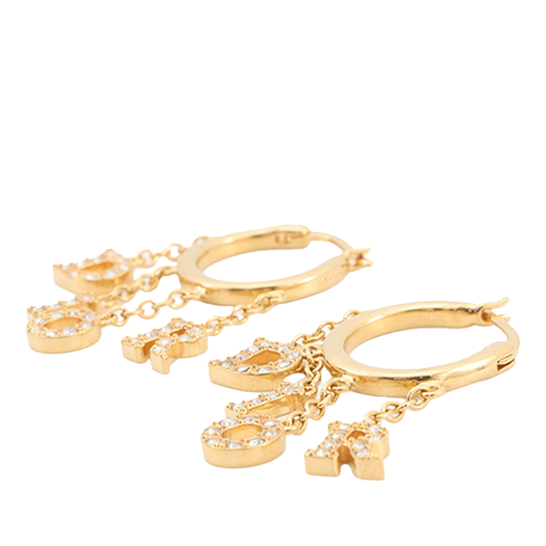 Dior Dio(r)evolution plaqué Strass pendantes Hoop Boucles d’oreilles
