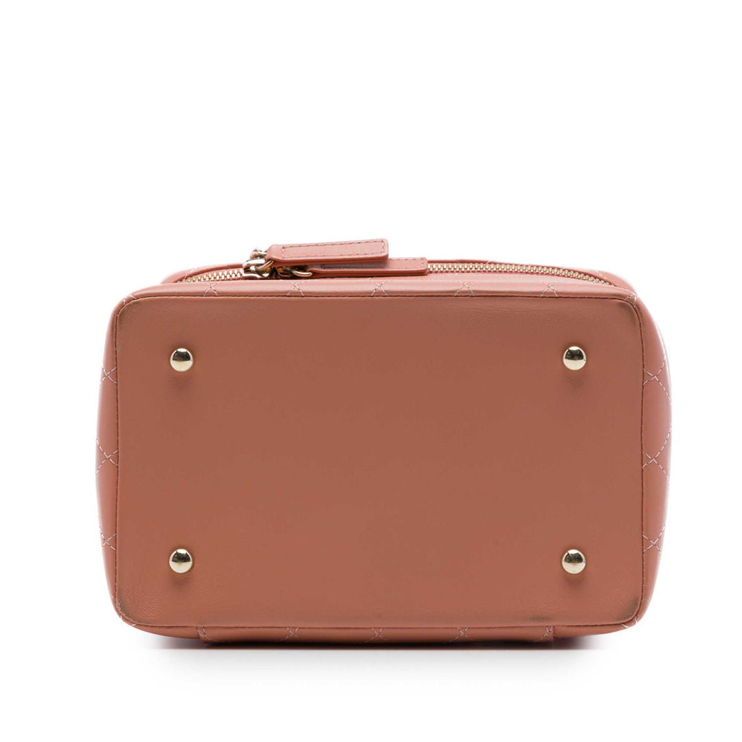 Matelassé Knock On Wood Vanity Grand Cuir d'agneau Marron
