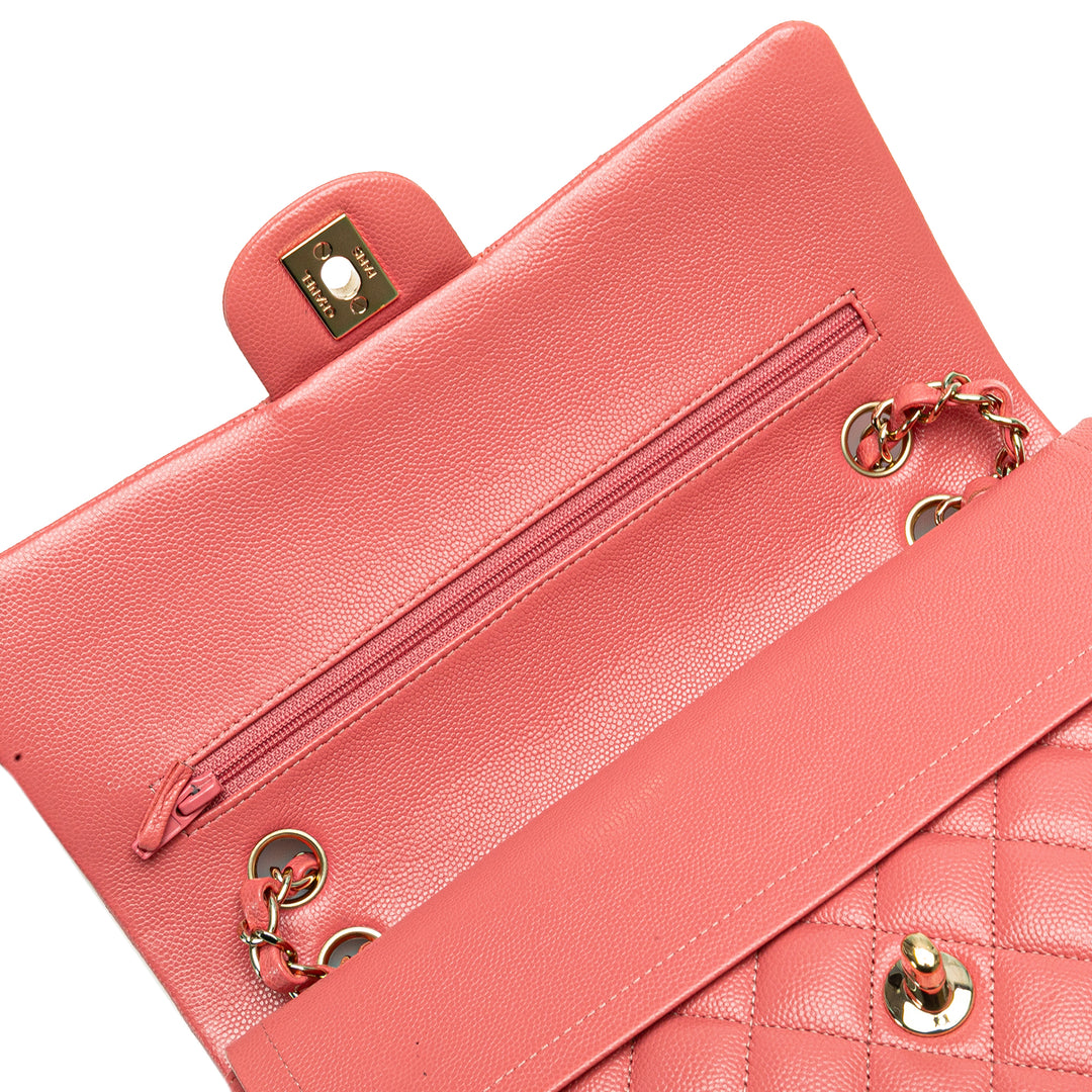 Medium Classic Caviar Double Flap Pink - Gaby Paris