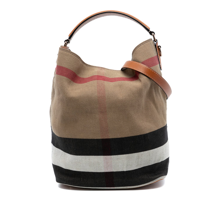 Burberry Medium Mega Check Toile Ashby Bucket Sac