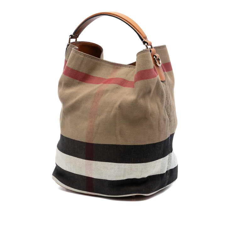 Burberry Medium Mega Check Toile Ashby Bucket Sac