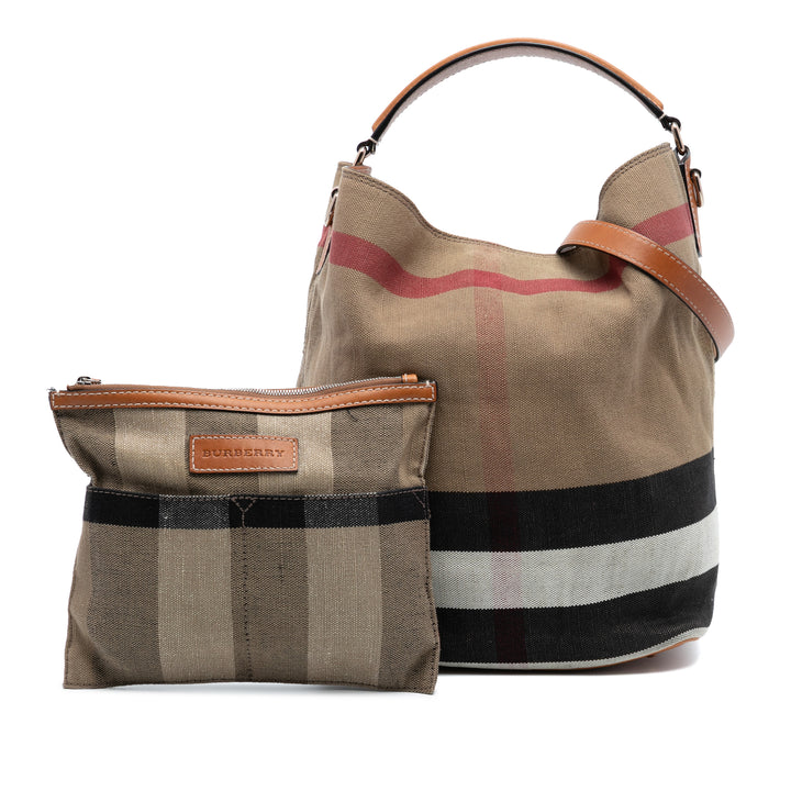 Burberry Medium Mega Check Toile Ashby Bucket Sac