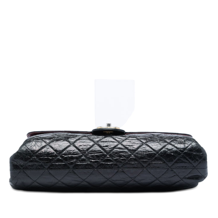 Chanel Jumbo CC Matelassé Crumpled Cuir de veau Straight à rabat