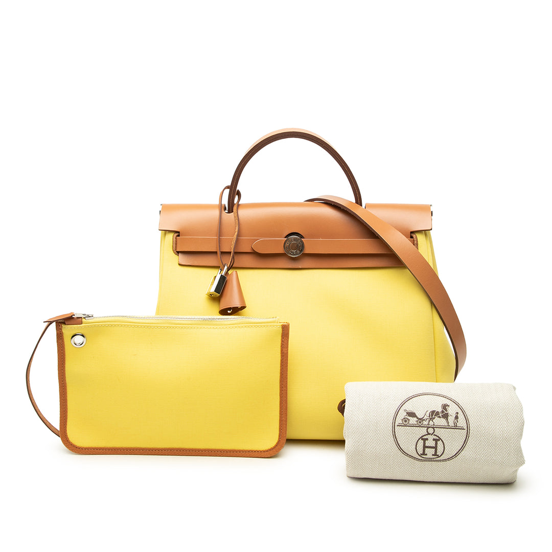 Hermès Sac à main Herbag Zippé 31 Marron – vue 7 – GABY PARIS