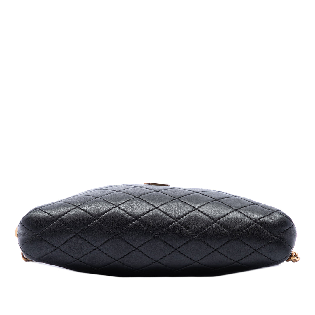 Saint Laurent Matelassé Gaby Zippé Pochette Mini Cuir d'agneau Noir