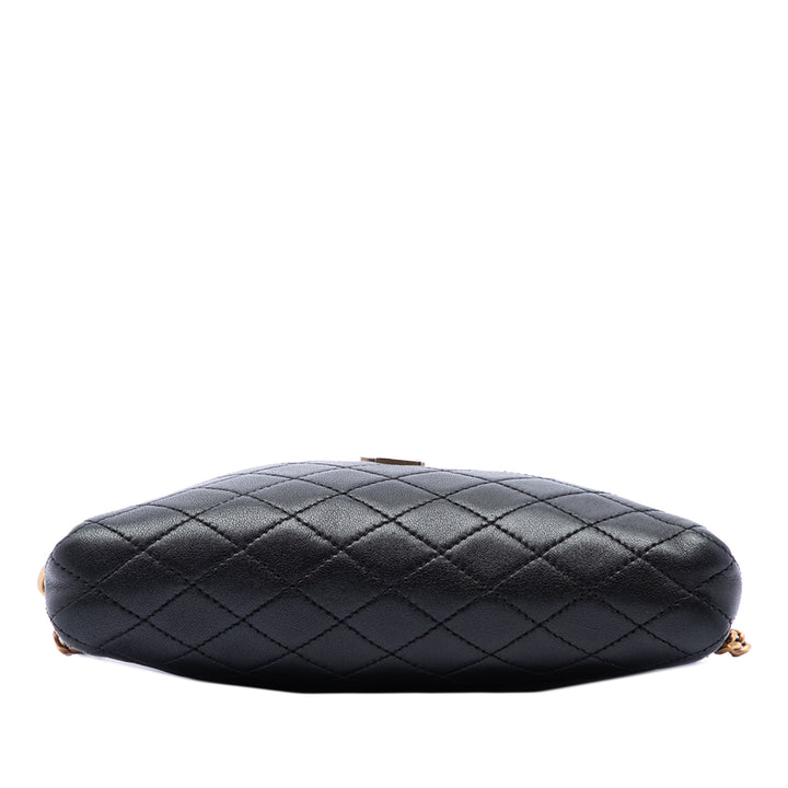 Saint Laurent Matelassé Gaby Zippé Pochette Mini Cuir d'agneau Noir