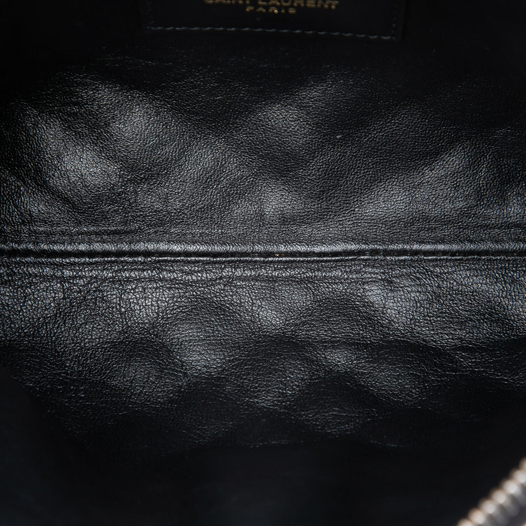 Saint Laurent Matelassé Gaby Zippé Pochette Mini Cuir d'agneau Noir