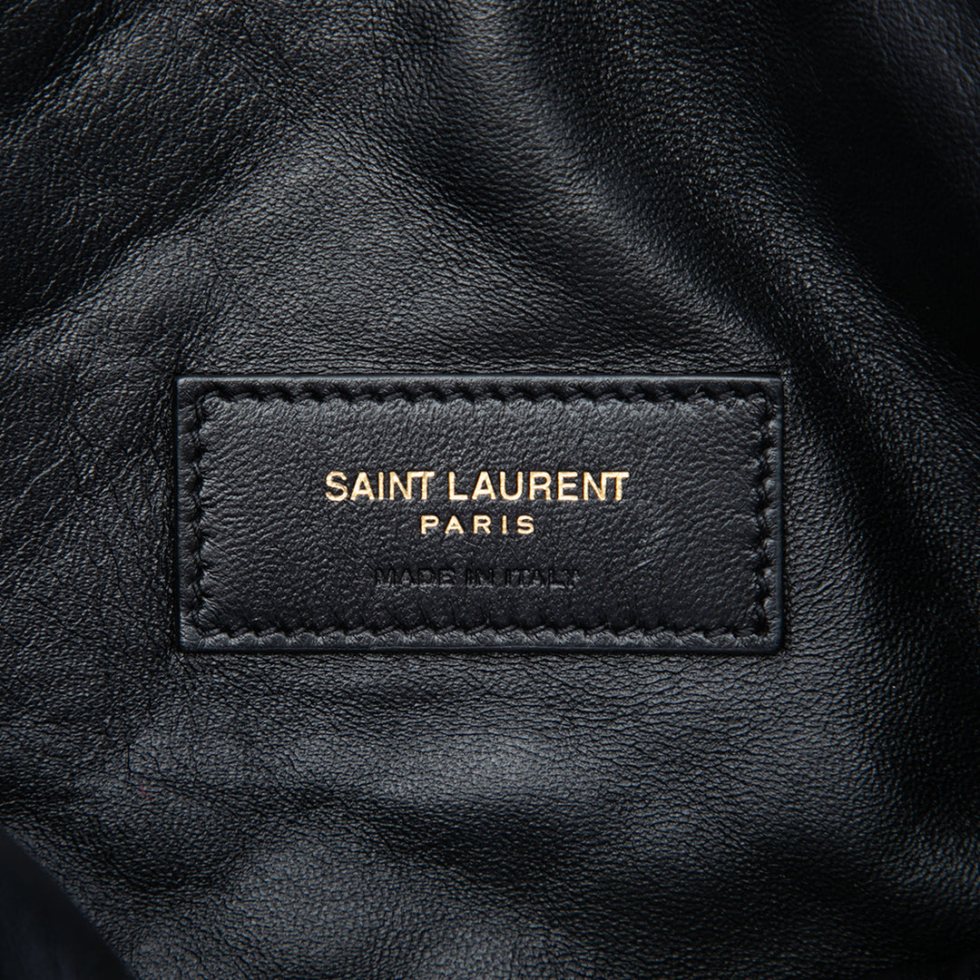 Saint Laurent Matelassé Gaby Zippé Pochette Mini Cuir d'agneau Noir