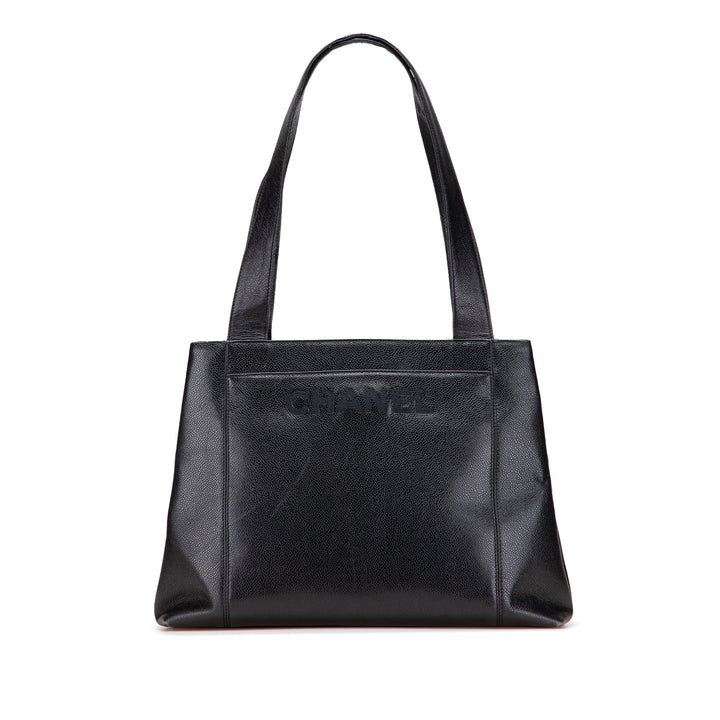 Caviar LAX Embroidered Logo Tote Black - Gaby Paris