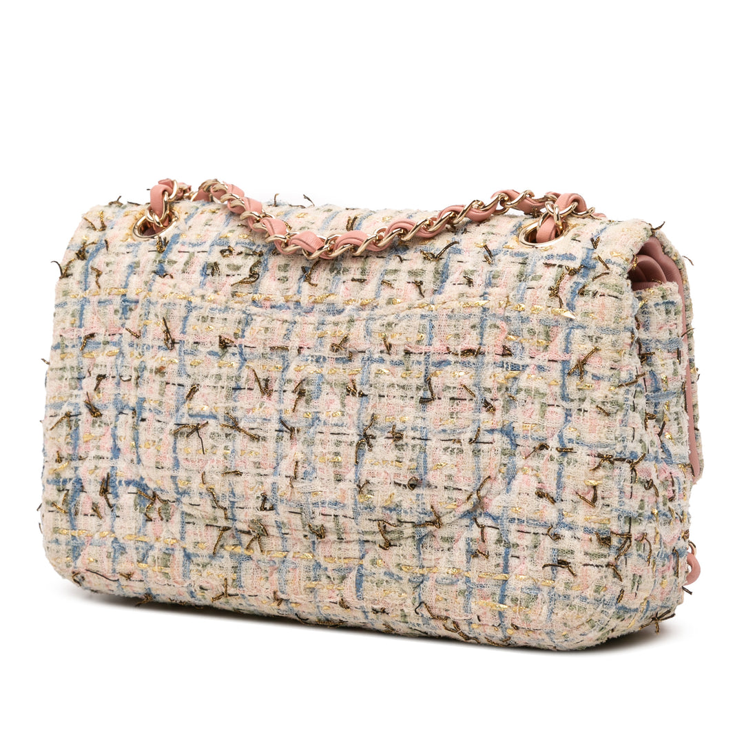 Chanel Medium Classic Boucle Tweed Double rabat Rose
