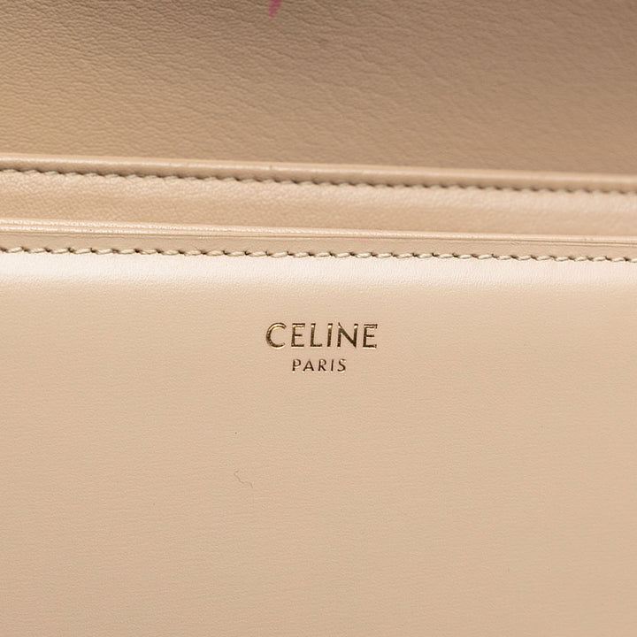 Celine Classique Shiny Cuir de veau Triomphe Sac porté croisé Marron