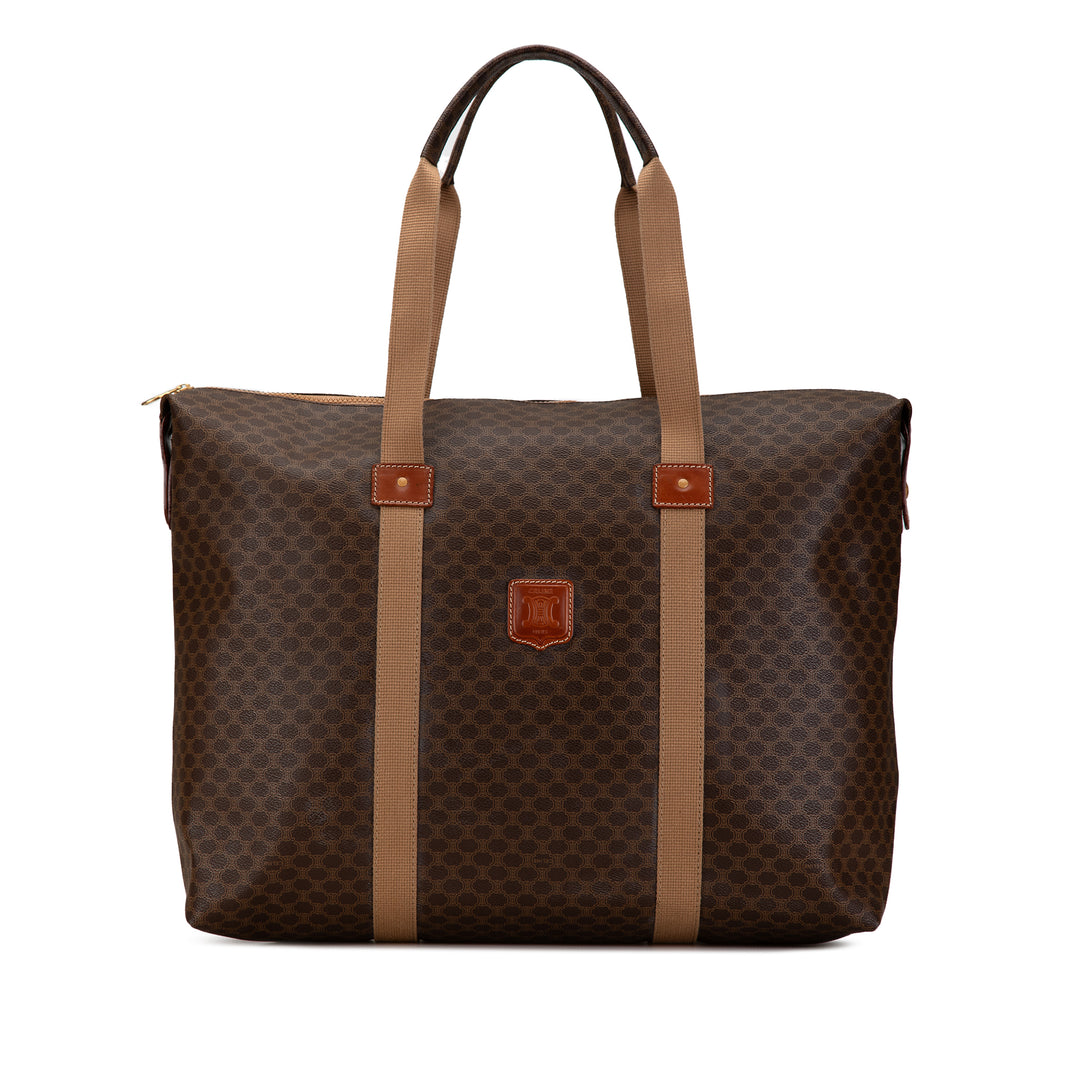 Macadam Coated Canvas Travel Bag Brown - Gaby Paris