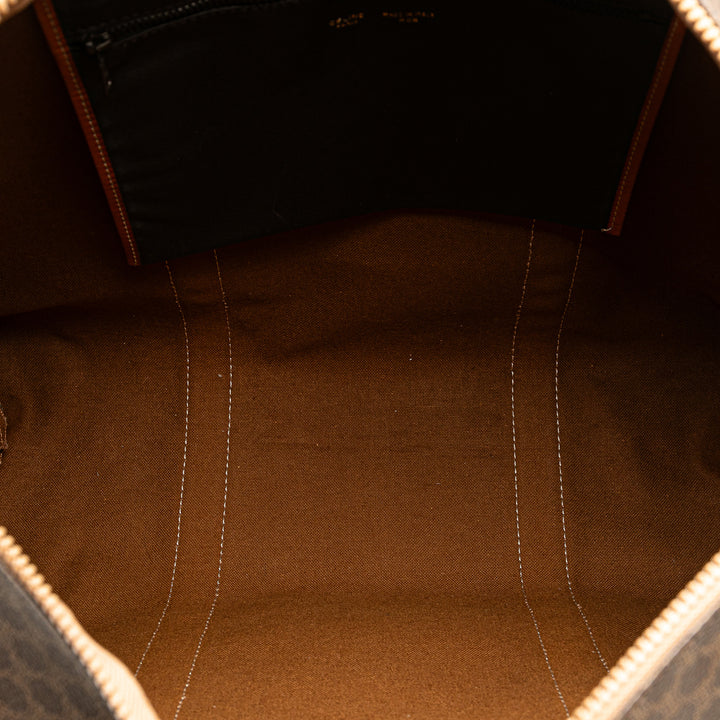 Macadam Coated Canvas Travel Bag Brown - Gaby Paris