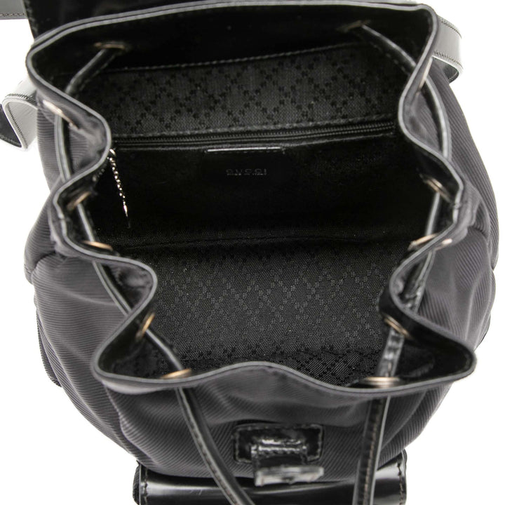 Gucci Nylon et Cuir verni Bamboo Drawstring Sac à dos