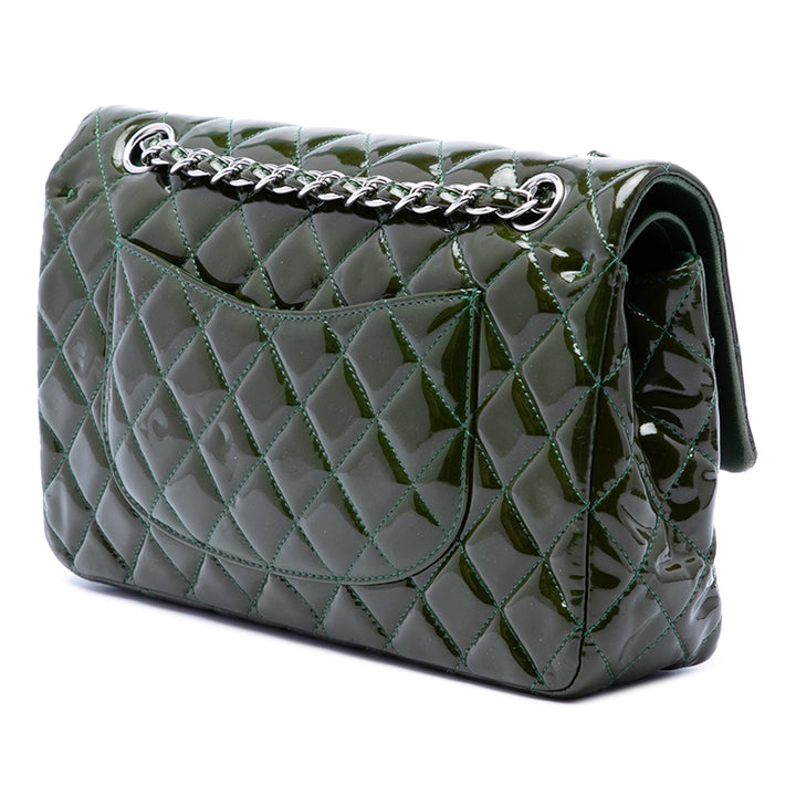 Chanel Medium Classic Cuir verni Double rabat