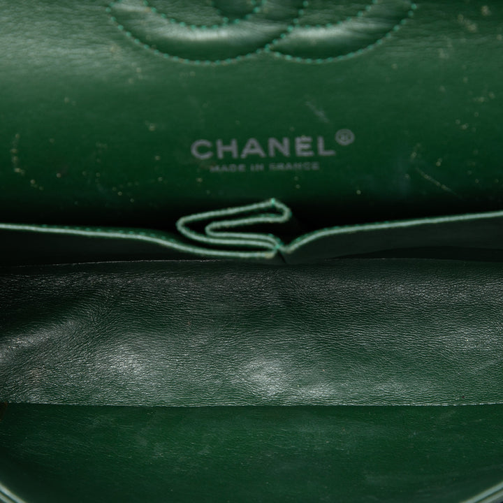 Chanel Medium Classic Cuir verni Double rabat