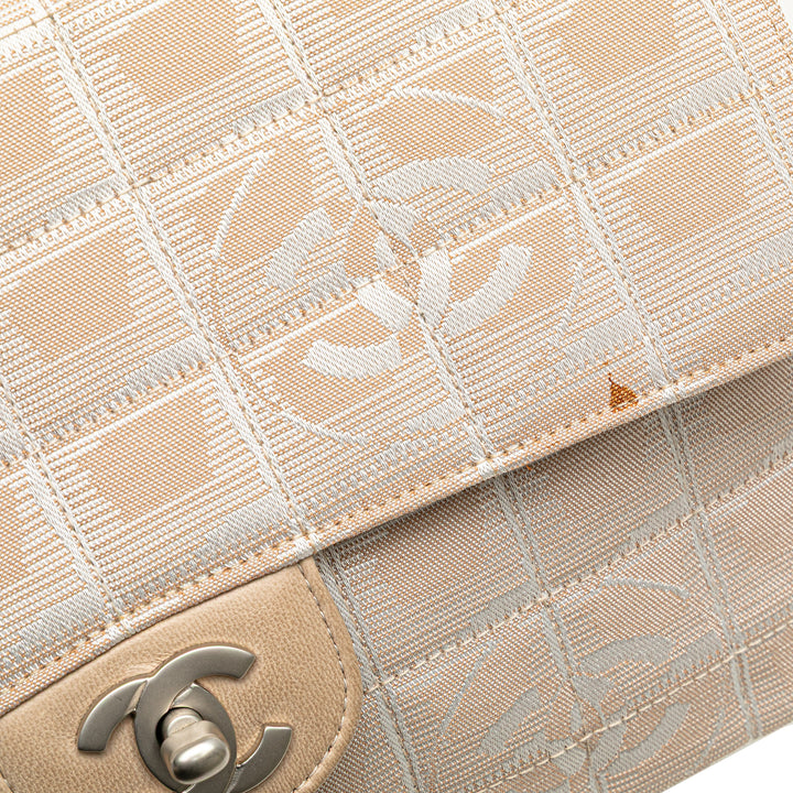 Medium New Travel Line Nylon Single Flap Brown - Gaby Paris