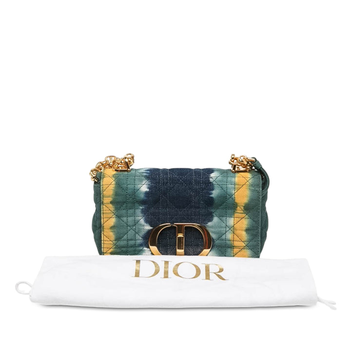 Dior Cannage Tie Dye Caro Sac Petit Jean Vert – vue 7 – GABY PARIS